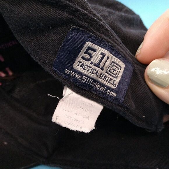5.11 Tactical Pink Logo 2010 Scope Strap Back Black Baseball Cap Hat Adjustable - Picture 5 of 6